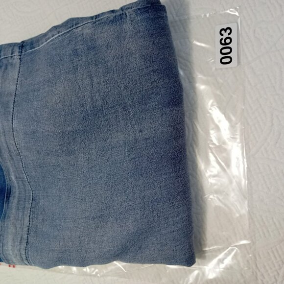 Mustard Seed Romper Short Womens Denim-Look Elastic Waist V-Neck Pockets Size M - Picture 11 of 11